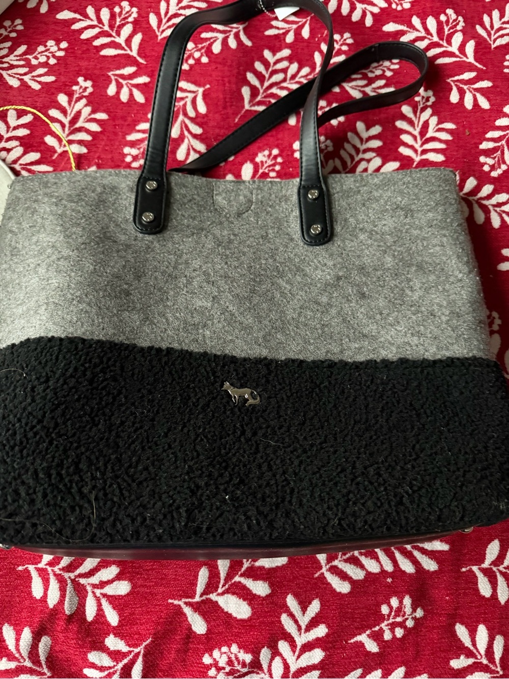 Emma Fox Gray and Black Two-Tone Tote